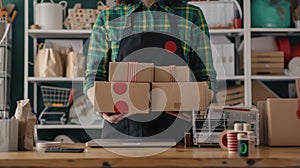 The stack of delivery packages.AI generated image