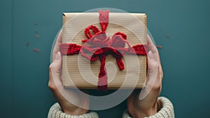 Person Holding Wrapped Present