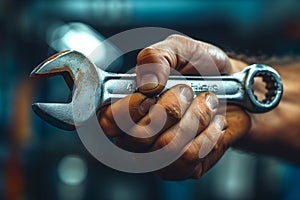 Person Holding Wrench