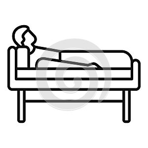 Person at hospital bed icon outline vector. Health patient