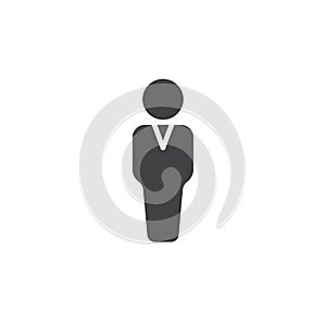 Person icon vector, filled flat sign, solid pictogram isolated on white.