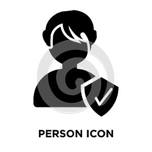 Person icon vector isolated on white background, logo concept of