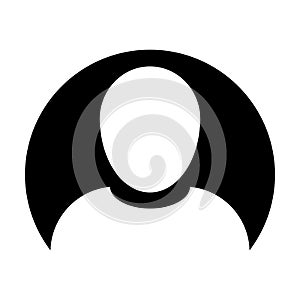 Person icon vector male user profile avatar symbol in circle flat color glyph pictogram
