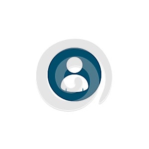 person icon. vector symbol isolated on blue background EPS10