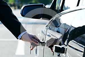 Person Inserting Car Key photo