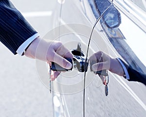 Person Inserting Car Key photo