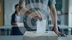 The hand dropping ballot. AI generated