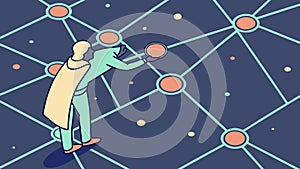 Person Interacting with Global Network, Connection and Technology, vector design Generative AI