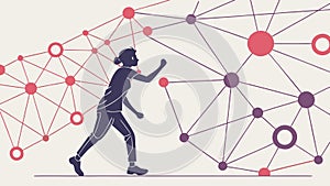 Person Interacting with Global Network Technology Vector, vector design Generative AI