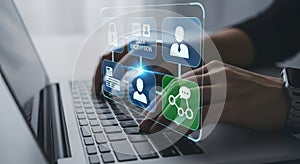 Interactive digital security interface on laptop screen