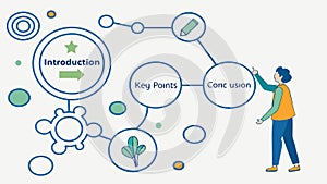 Person with Interconnected Ideas, Creative Problem-Solving, vector design Generative AI