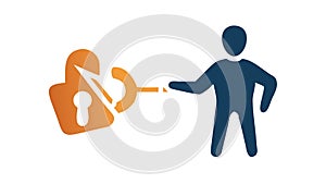 Person with Key, Solution and Access, vector design Generative AI