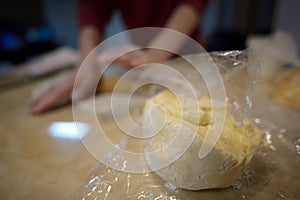 Kneading Dough on Kitchen Counter