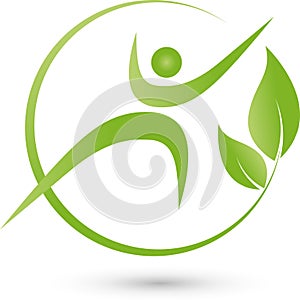 A person and leaves, naturopath and wellness logo