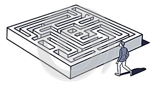 Person & Maze: Problem Solving & Challenge Vector Art, vector design Generative AI