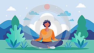 A person meditating in a peaceful outdoor setting reflecting on how their longterm wellness plan which incorporates photo