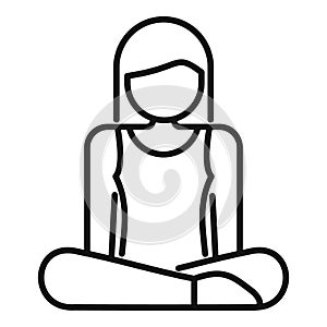 Person meditation pose icon outline vector. Coping skills health mental