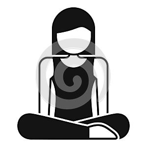 Person meditation pose icon simple vector. Coping skills health mental