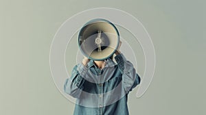 The person with megaphone. AI generated