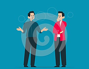 Person with miscommunication. communication problems vector concept