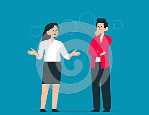 Person with miscommunication. communication problems vector concept