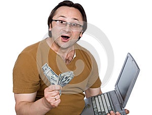 The person, money, a computer