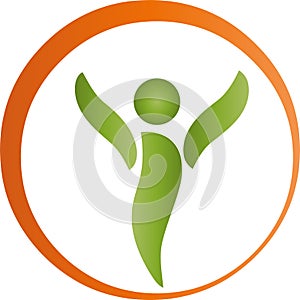 Person on the move, fitness and sports, naturopaths logo photo