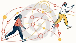 Person Navigating Digital Network, Connectivity and Tech Vector, vector design Generative AI