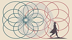 Person Navigating Intricate Labyrinth Pattern Vector, vector design Generative AI