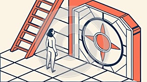 Person Navigating Maze with Target, Problem Solving, vector design Generative AI