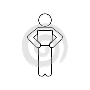 person with packing box icon. Element of Logistic for mobile concept and web apps icon. Outline, thin line icon for website design
