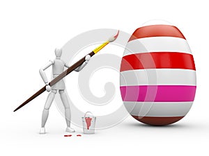 The person paints eggs for Easter