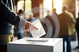 A person participates in the democratic process by voting