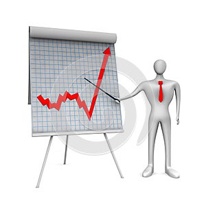 Person pointig at graph