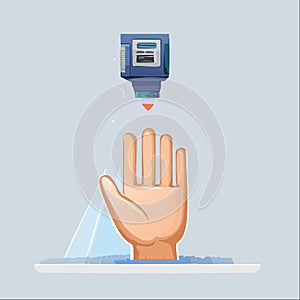 Futuristic Biometric Hand Scanner for Security