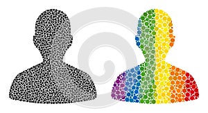 Dot Person Profile Collage Icon of Bright Spheric Dots photo