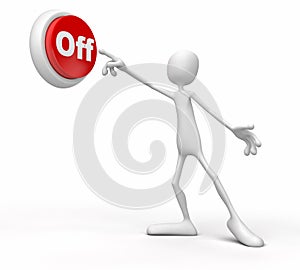 Person push button off