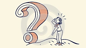 Person Puzzled by Large Question Mark: Problem Solving Doubt Vector, vector design Generative AI