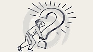 Person with Question Mark, Problem Solving, Inquiry, vector design Generative AI