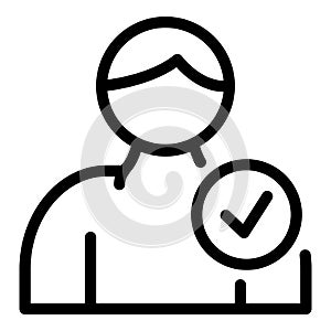 Person reliability icon, outline style