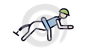 Person Riding Horse Outline Stick Figure Icon, Equestrian Sport, vector design Generative AI photo