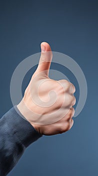 A person& x27;s hand giving a thumbs up sign