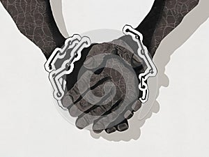 Person\'s hands in chains