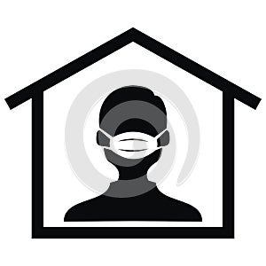 Person in wimple, black vector icon photo