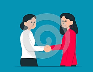 Person shake hands. Agreement and completed the deal with a handshake