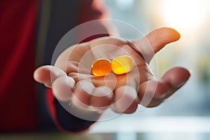 Person Holding Two Pills