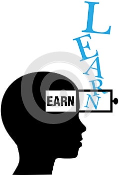 Person silhouette learn to earn education