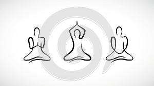 Person sitting in different yoga lotus position