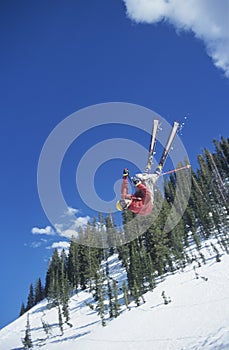 Person On Skis Jumping