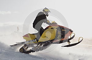 Person on snowmobile